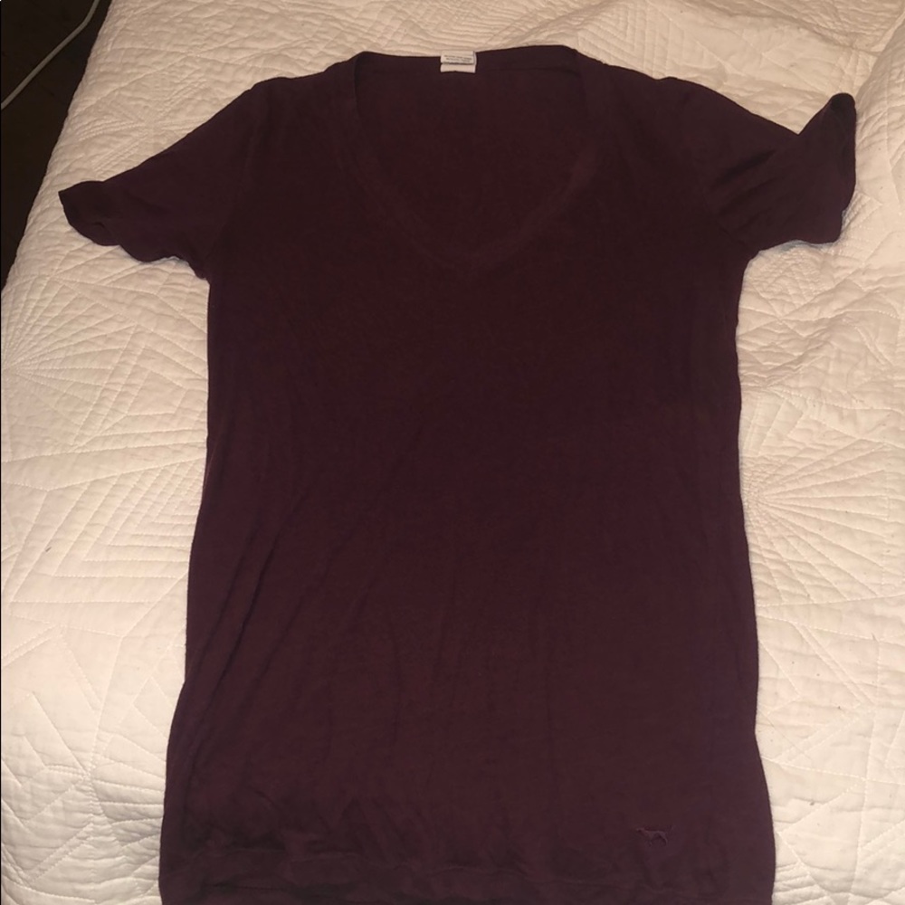 Burgundy Victoria secret V neck shirt